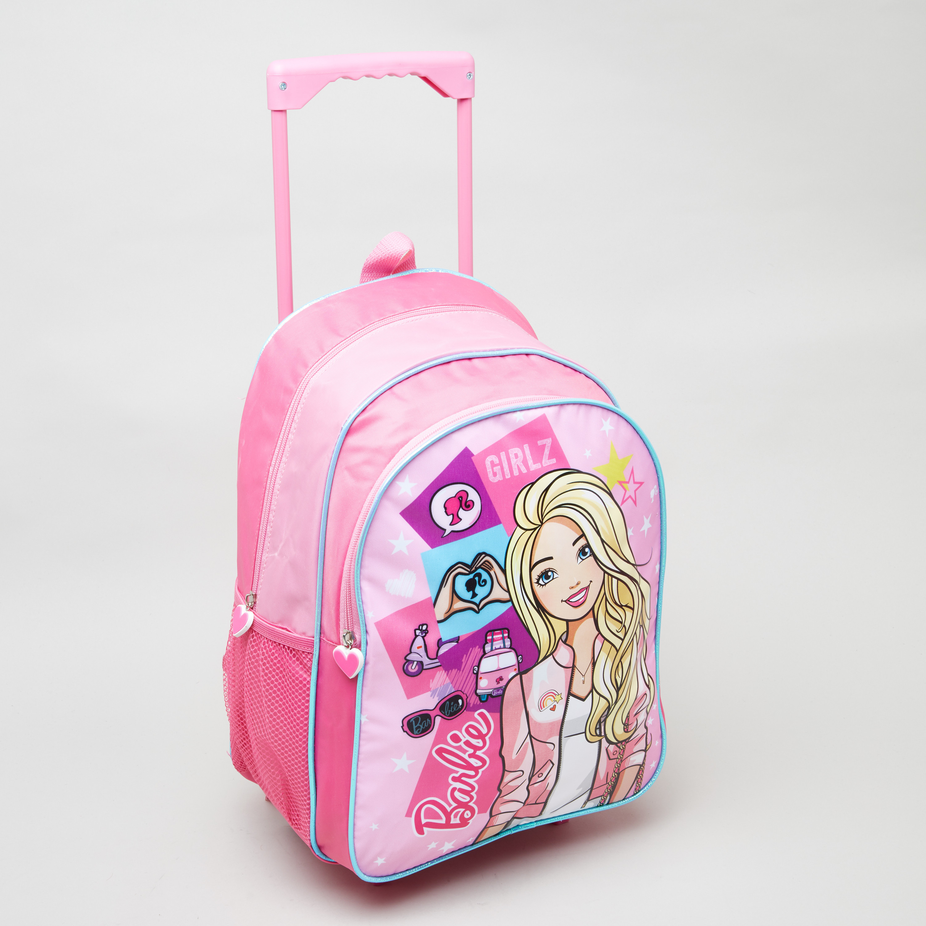 طقم حقيبة بعجلات وطبعات باربي - طقم من 5 قطع-school-bagsandbackpacks-trolleybags-image-2
