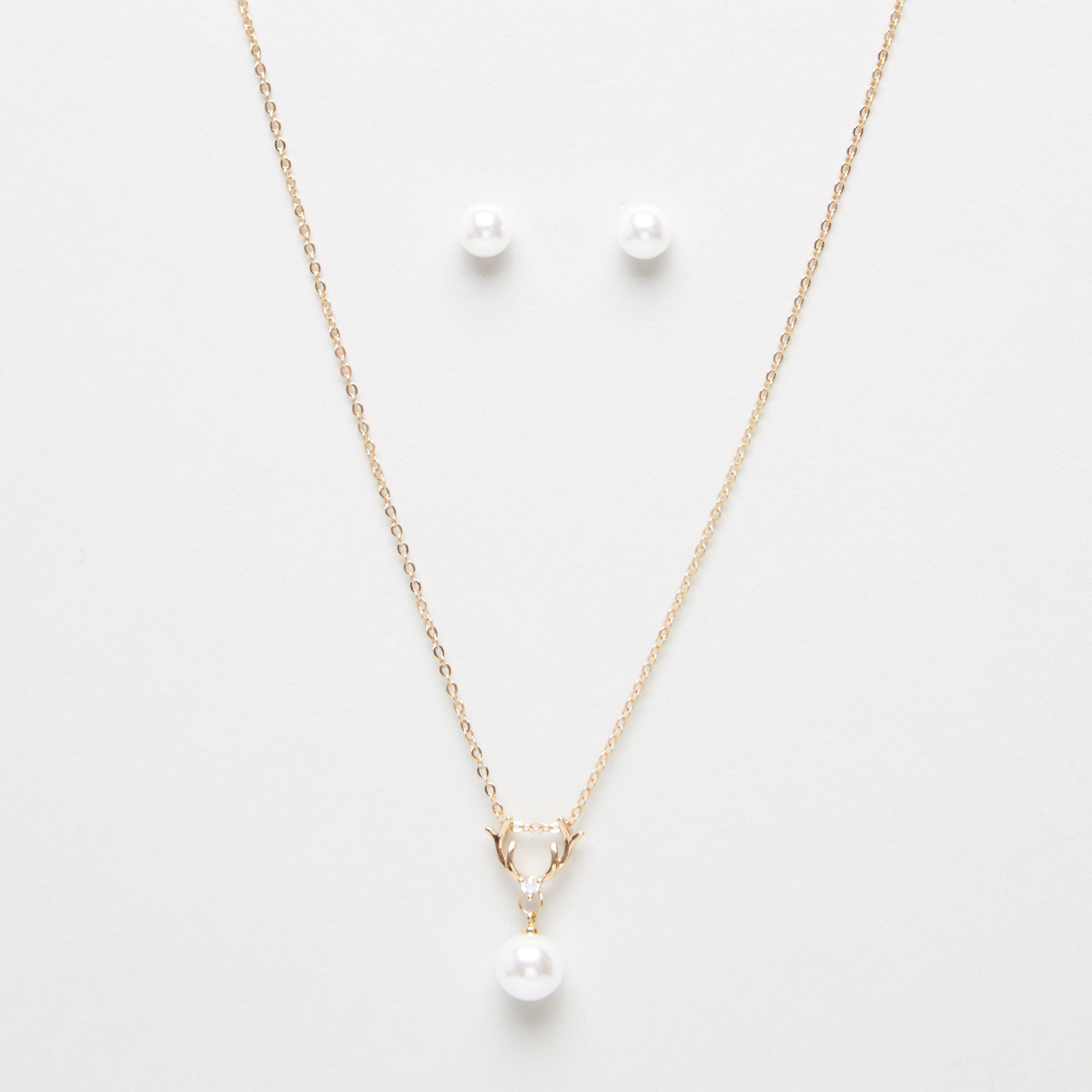 Pearl Pendant Necklace with Studs-women-watchesandjewellery-jewellery-jewellerysets-image-1