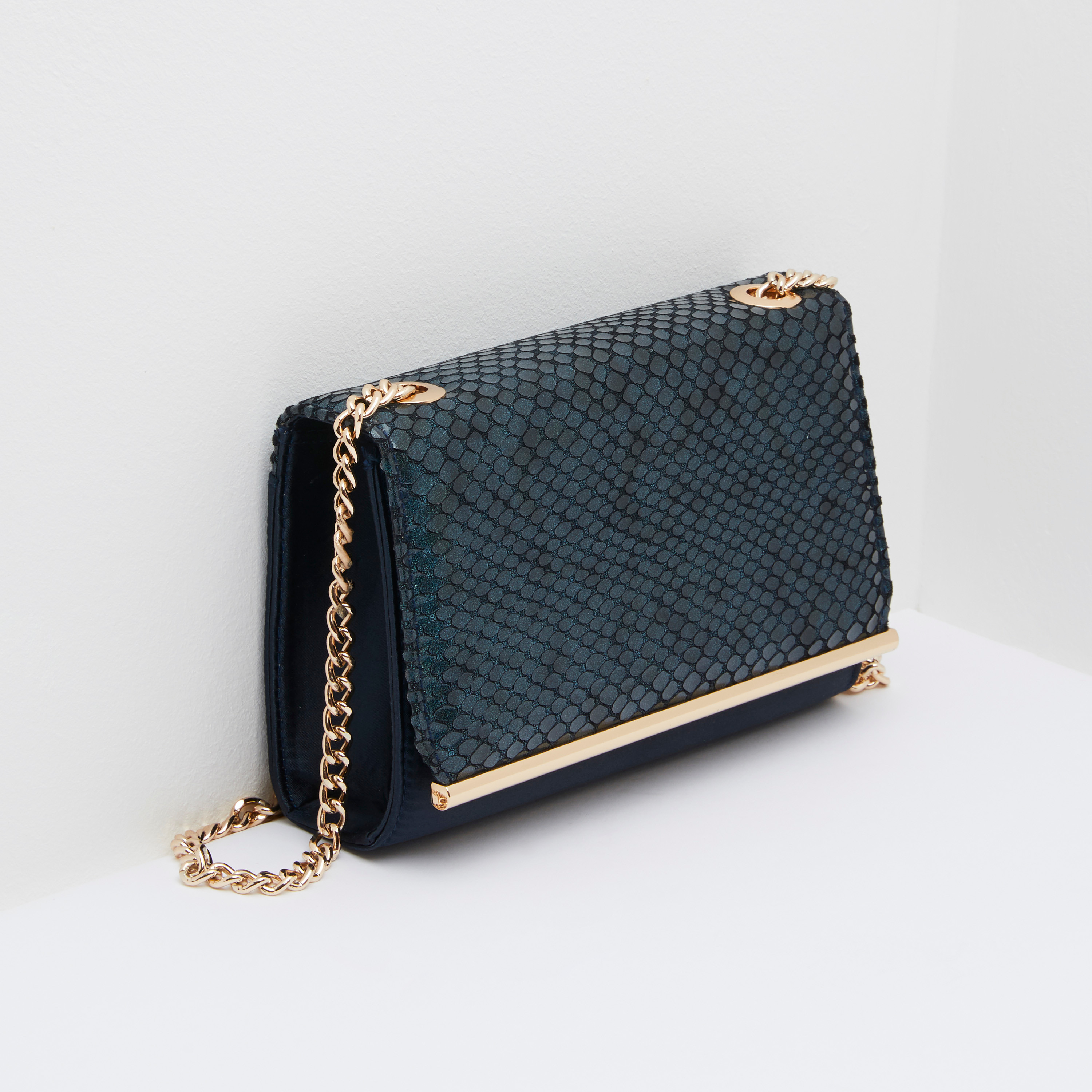 Celeste Textured Crossbody Bag with Metallic Chain-women-bagsandwallets-handbags-image-7