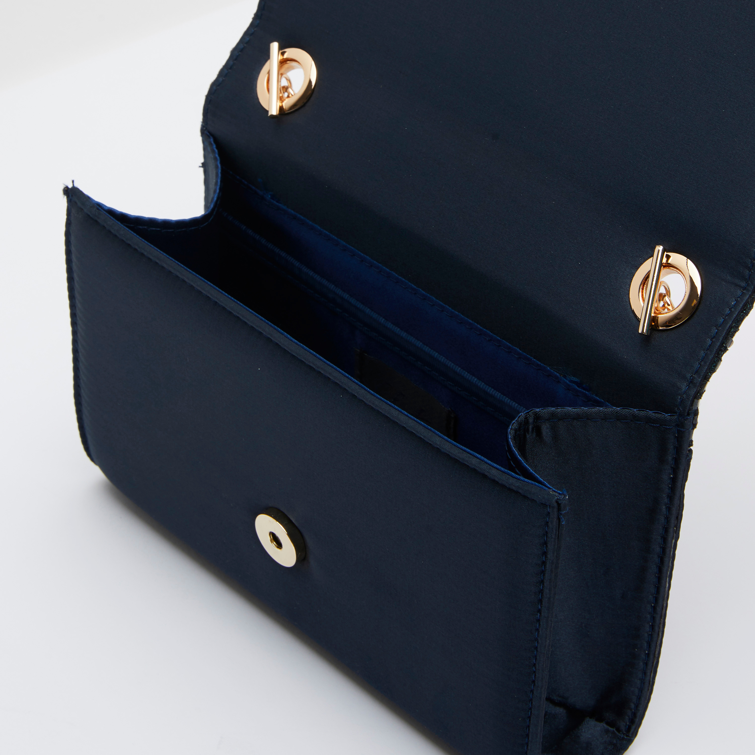 Celeste Textured Crossbody Bag with Metallic Chain-women-bagsandwallets-handbags-image-8
