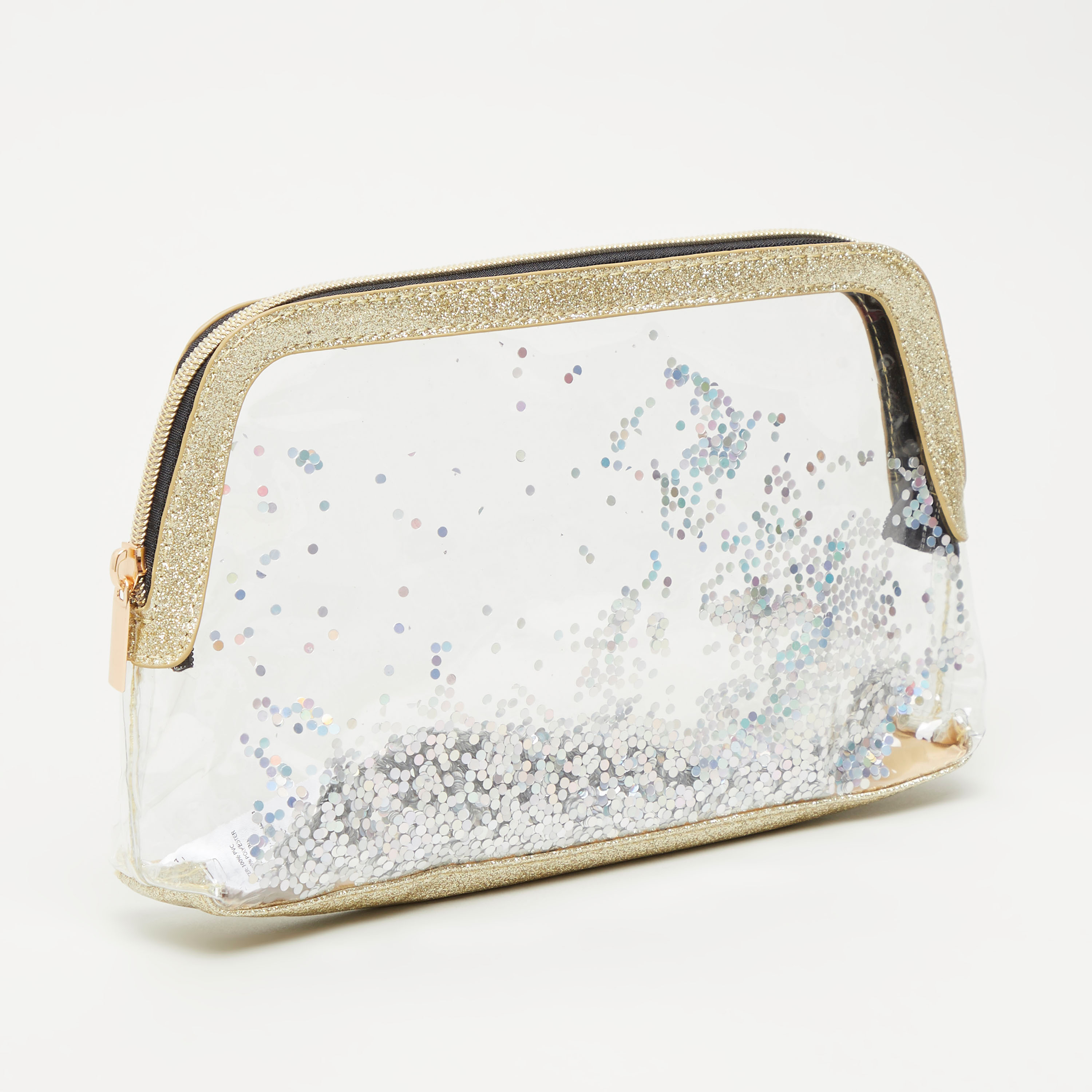 Embellished Cosmetic Pouch with Glitter Accent-beautyandpersonalcare-makeup-brushesandaccessories-makeuppouches-image-1