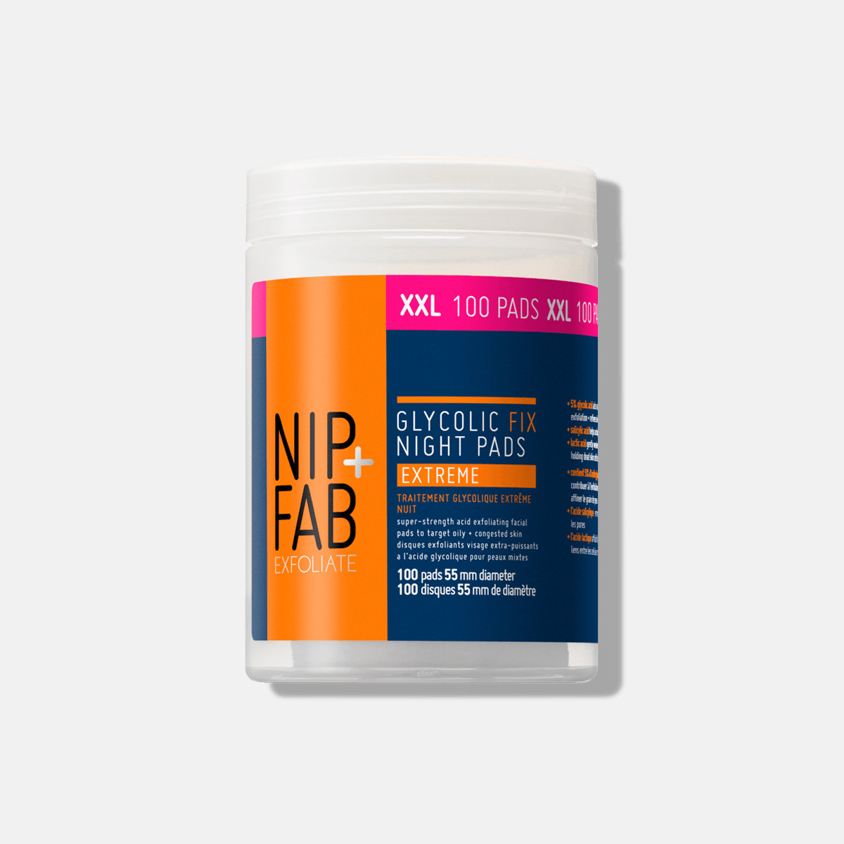 NIP+FAB Exfoliate Glycolic Fix 100-Piece Night Pads-beautyandpersonalcare-skin-masks-masksandpeels-image-1