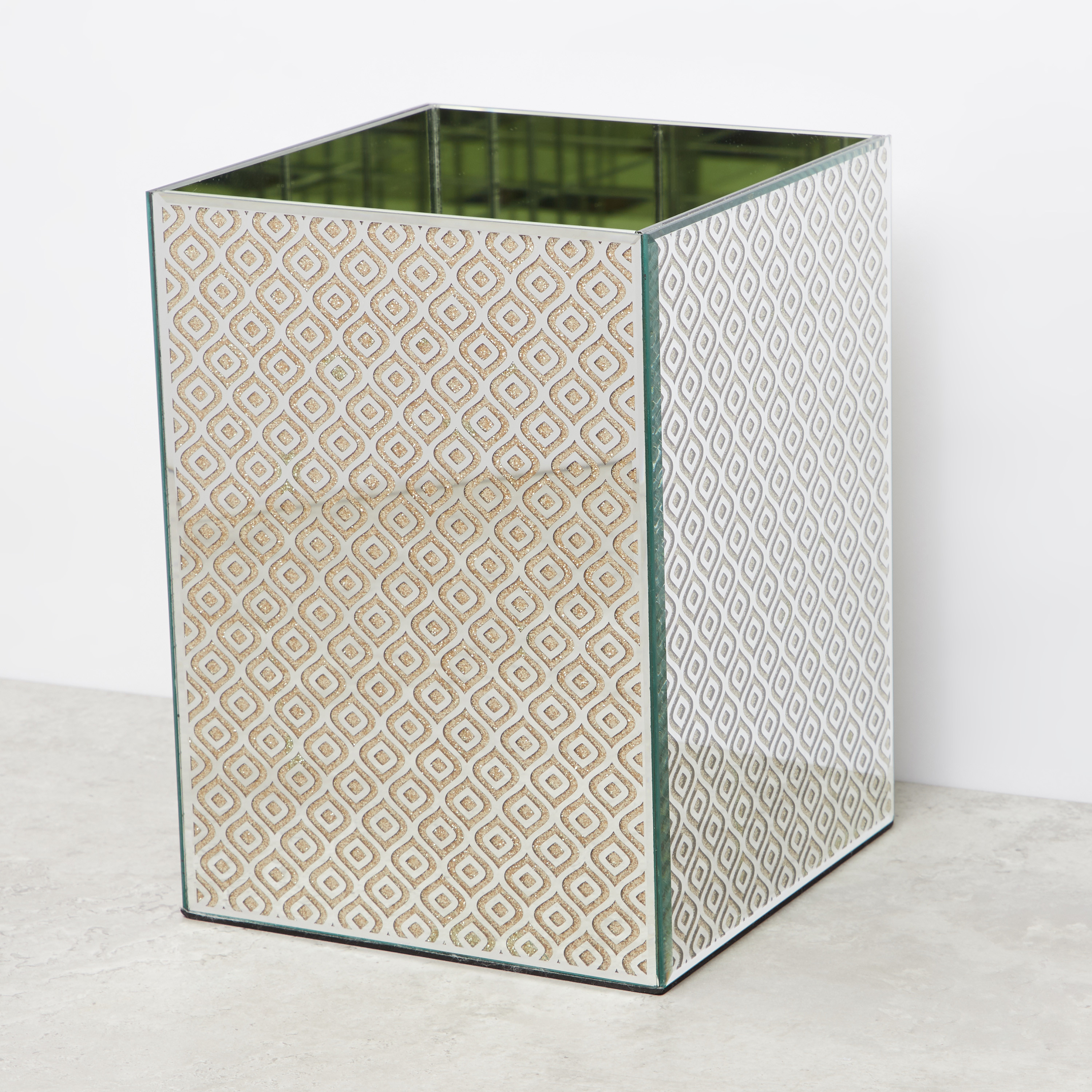 سلة نفايات بتفاصيل جليتر - 19x25 سم-household-bathandlaundry-wastebinsandaccessories-image-2