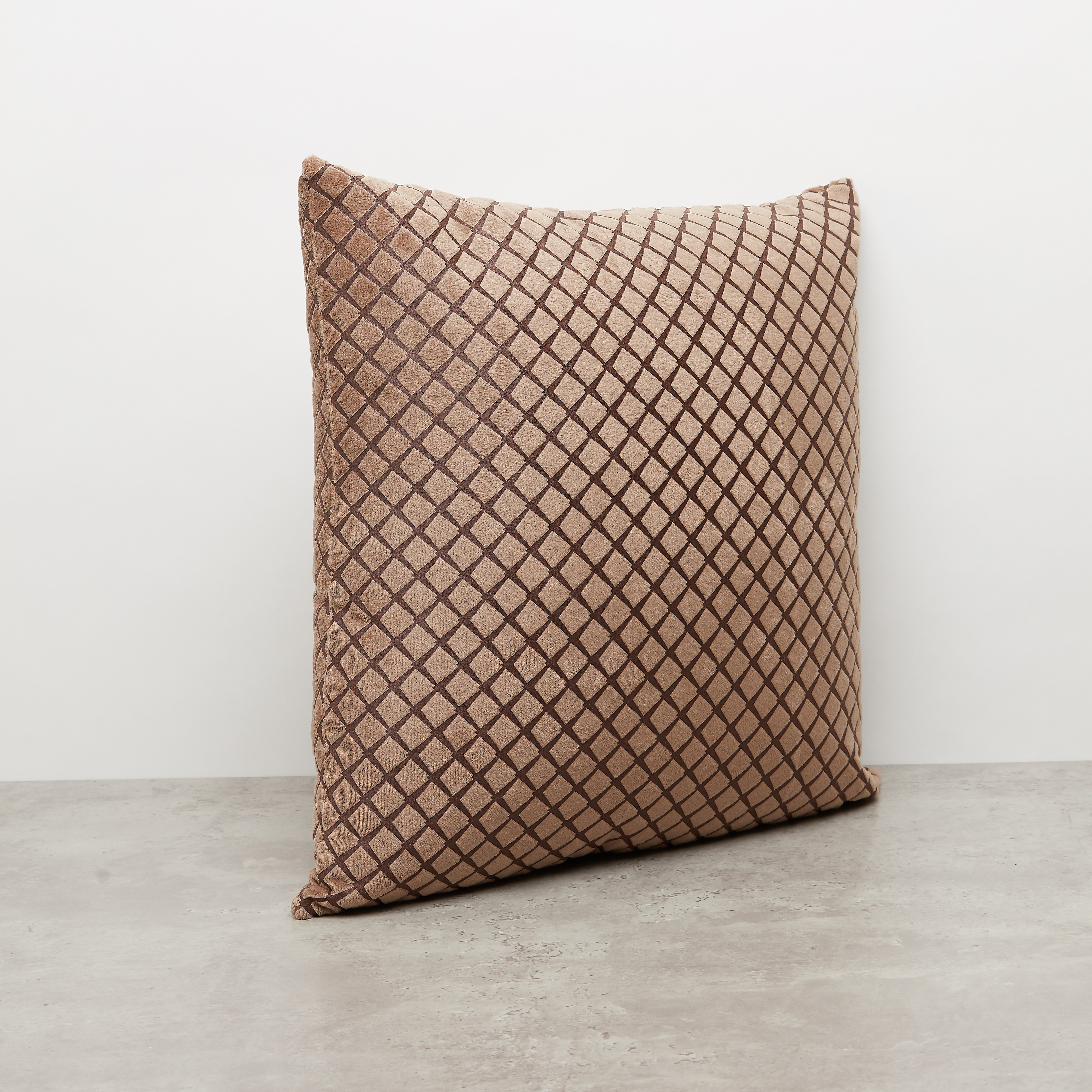 Chequered Velvet Cushion - 45x45 cms-household-cushionsandthrows-cushioncovers-image-1