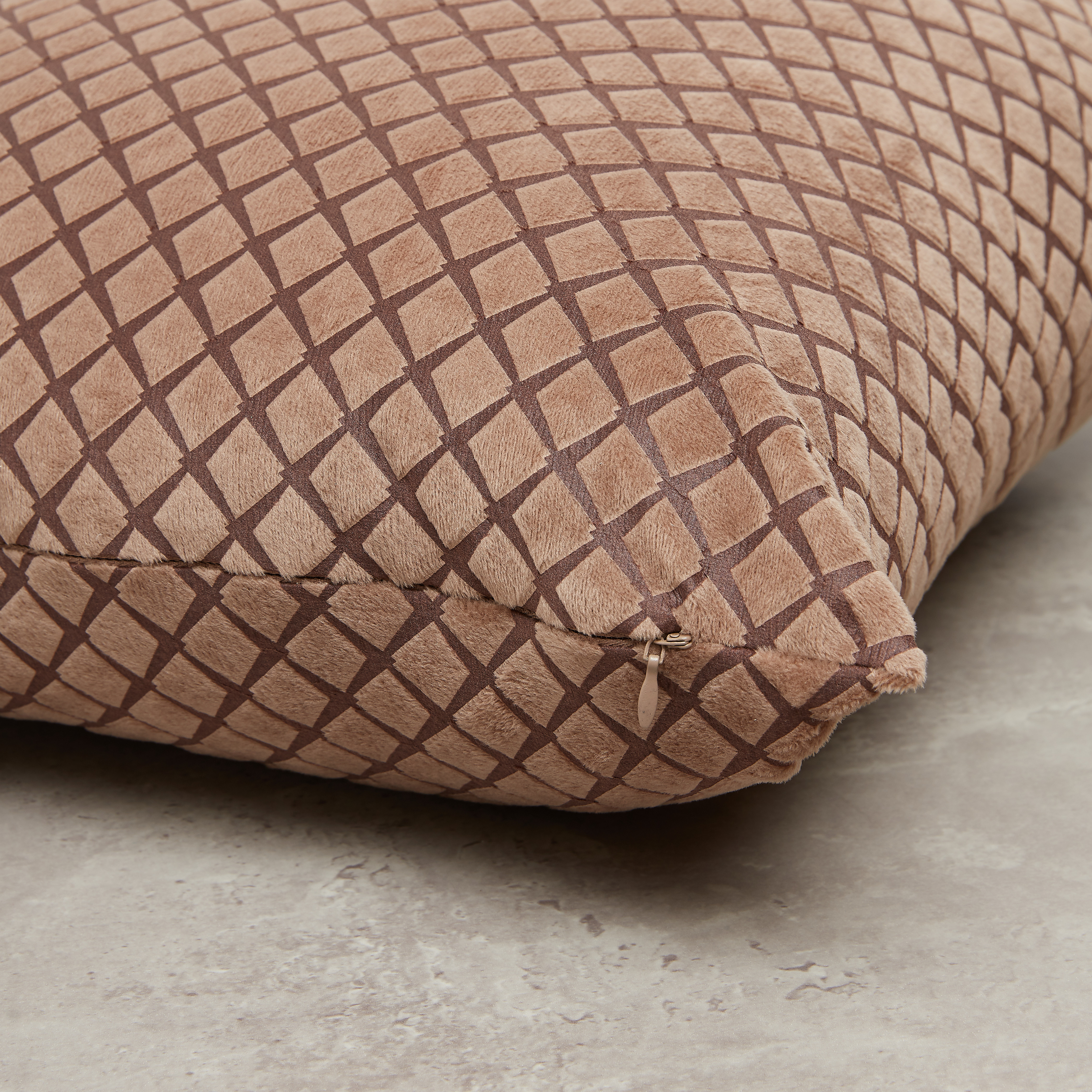 Chequered Velvet Cushion - 45x45 cms-household-cushionsandthrows-cushioncovers-image-3