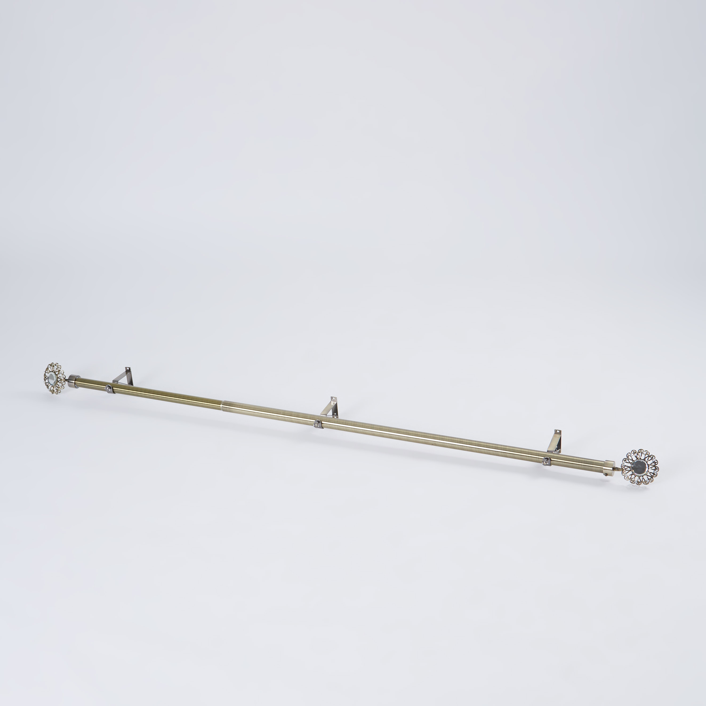 Single Curtain Rod with Embellished Finial - 140 to 274 cms-household-bathandlaundry-shower-showercurtainrods-image-2