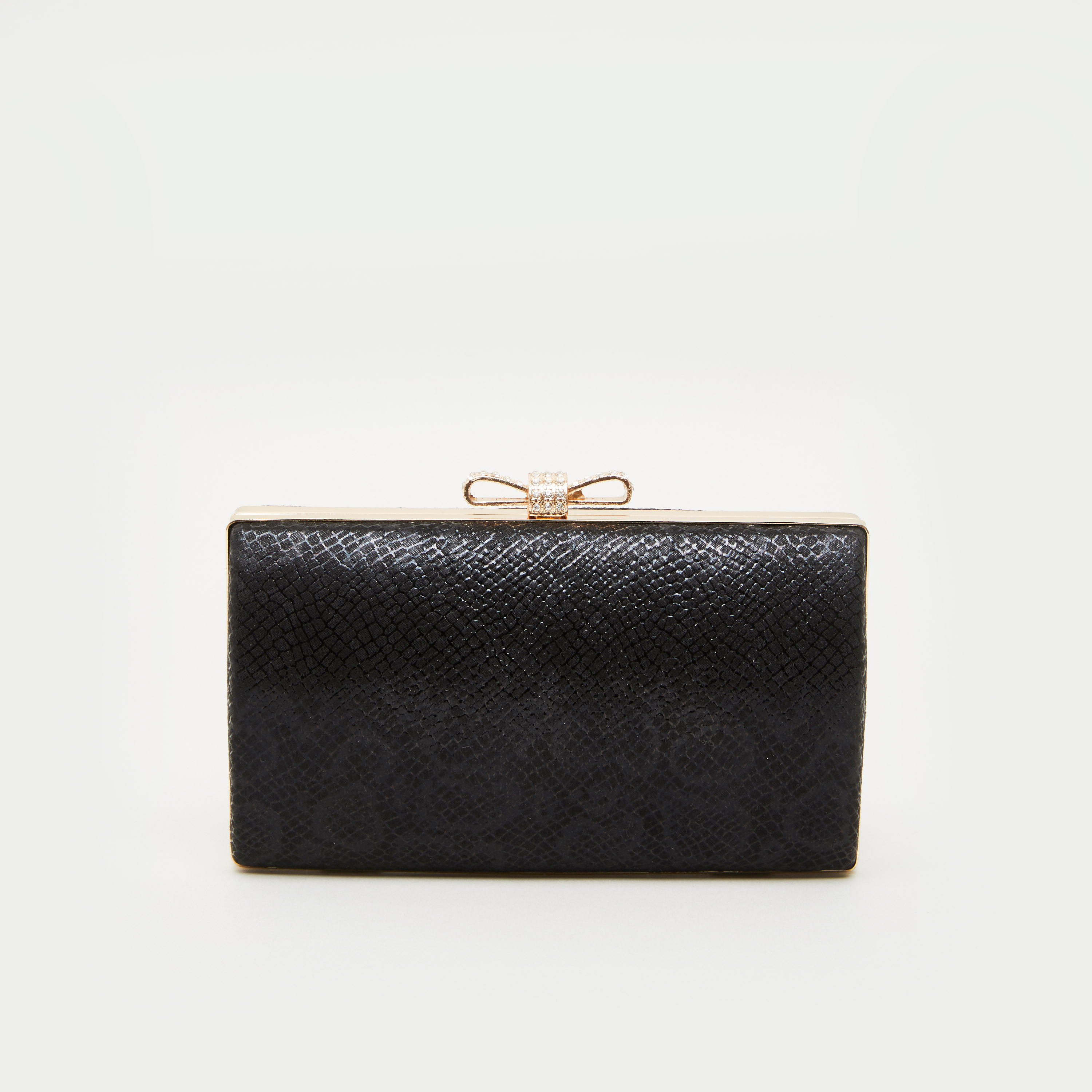 شنطة كلاتش بارزة الملمس مزينة بفيونكة من ساشا-women-bagsandwallets-handbags-image-6