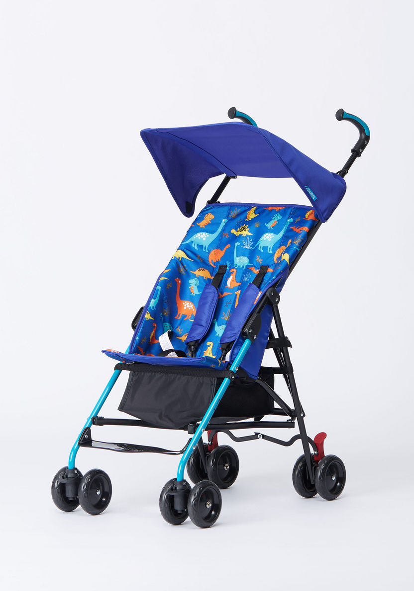 Juniors Scooty Blue Dinosaur Pattern Baby Buggy with Sun Canopy (Upto 3 years)-Buggies-image-0