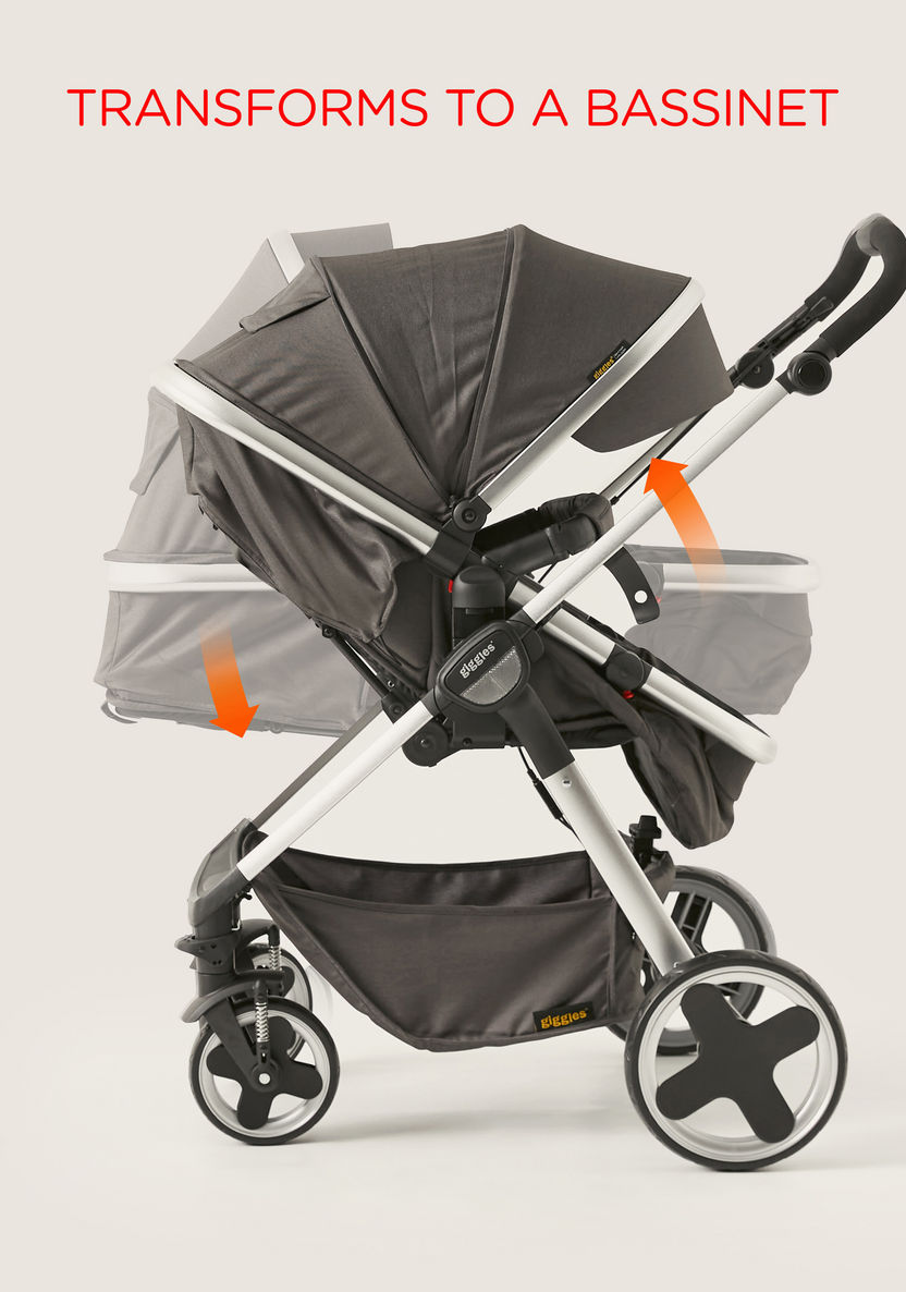 Giggles Tulip Black Baby Stroller with Sun Canopy (Upto 3 years)-Strollers-image-7