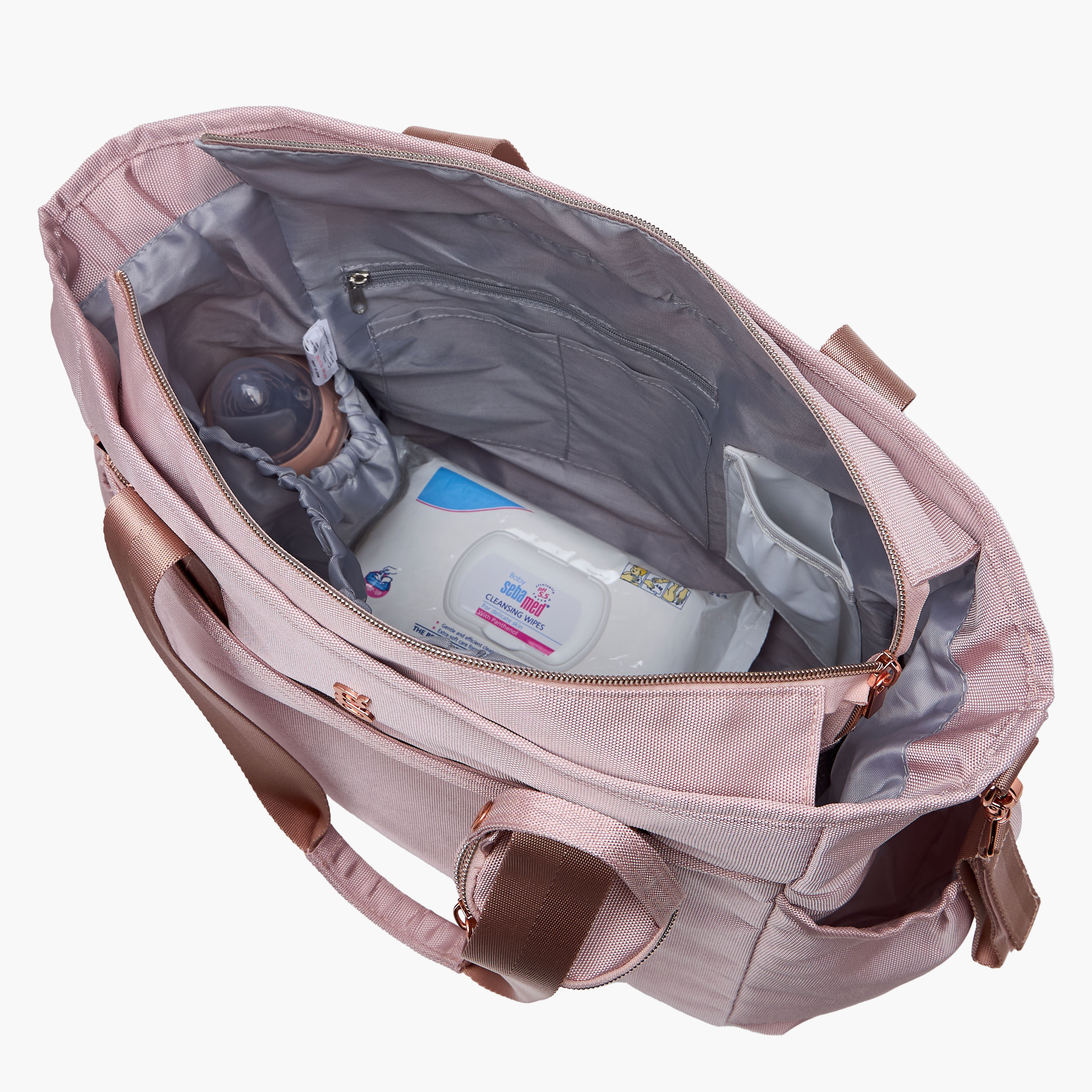 Giggles Textured Diaper Bag with Zip Closure-baby-diapering-diaperbags-image-11