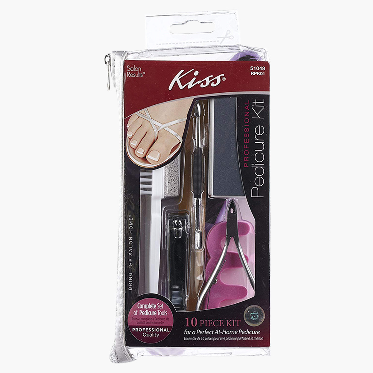 Kiss Cosmetics Red Professional 10-Piece Pedicure Kit-beautyandpersonalcare-makeup-nails-nailtools-image-1