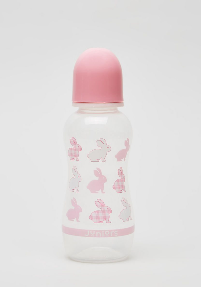Juniors Bunny Print Feeding Bottle - 300 ml-Bottles and Teats-image-0