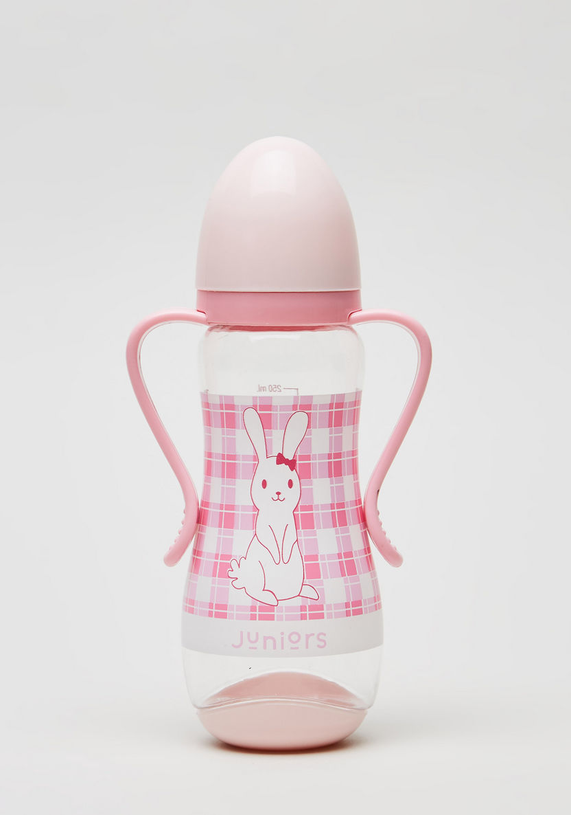 Juniors Bunny Print Feeding Bottle - 250 ml-Bottles and Teats-image-0