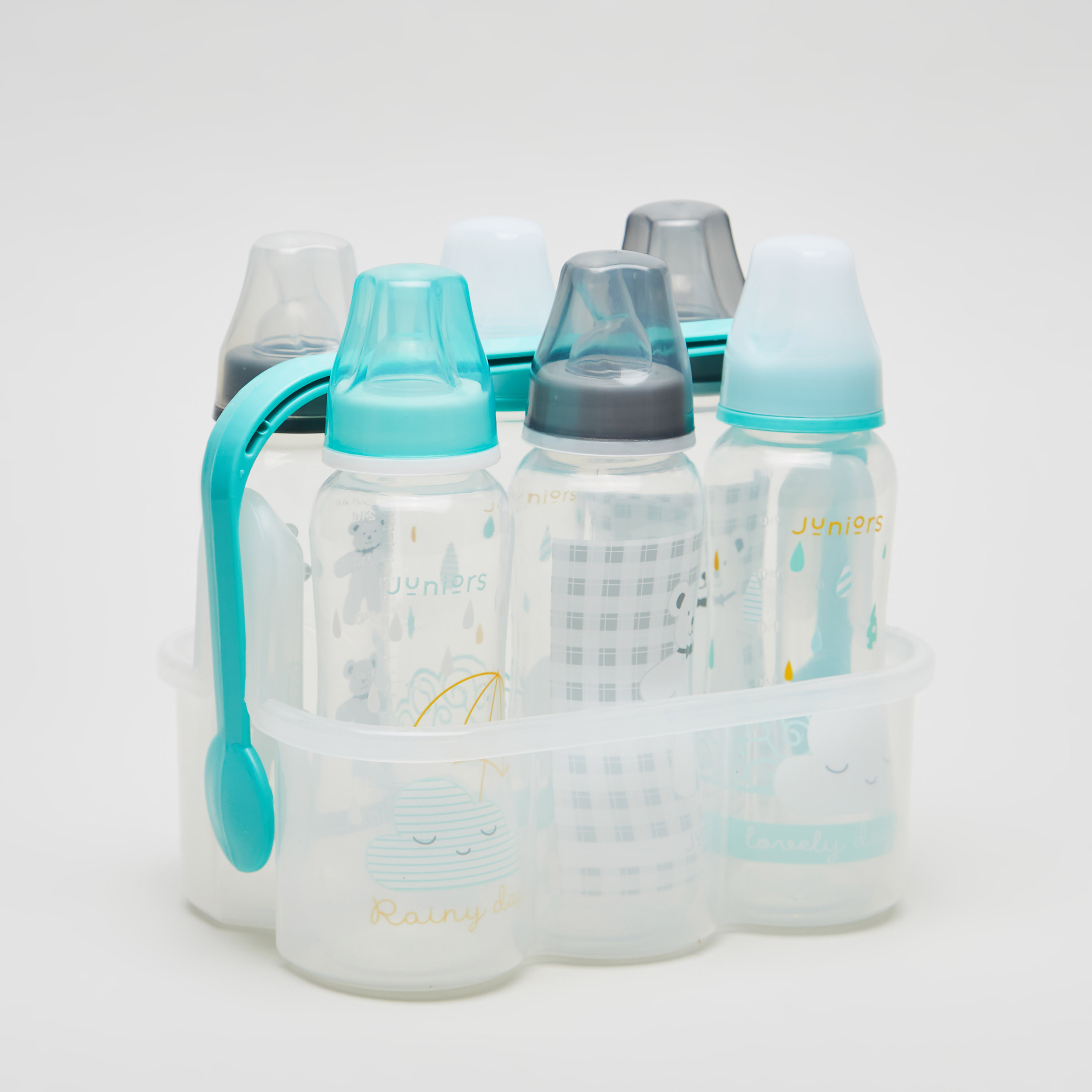 حامل رضّاعات و6 قارورات بطبعات من جونيورز-baby-feeding-feedingbottles-bottlesandteats-image-1