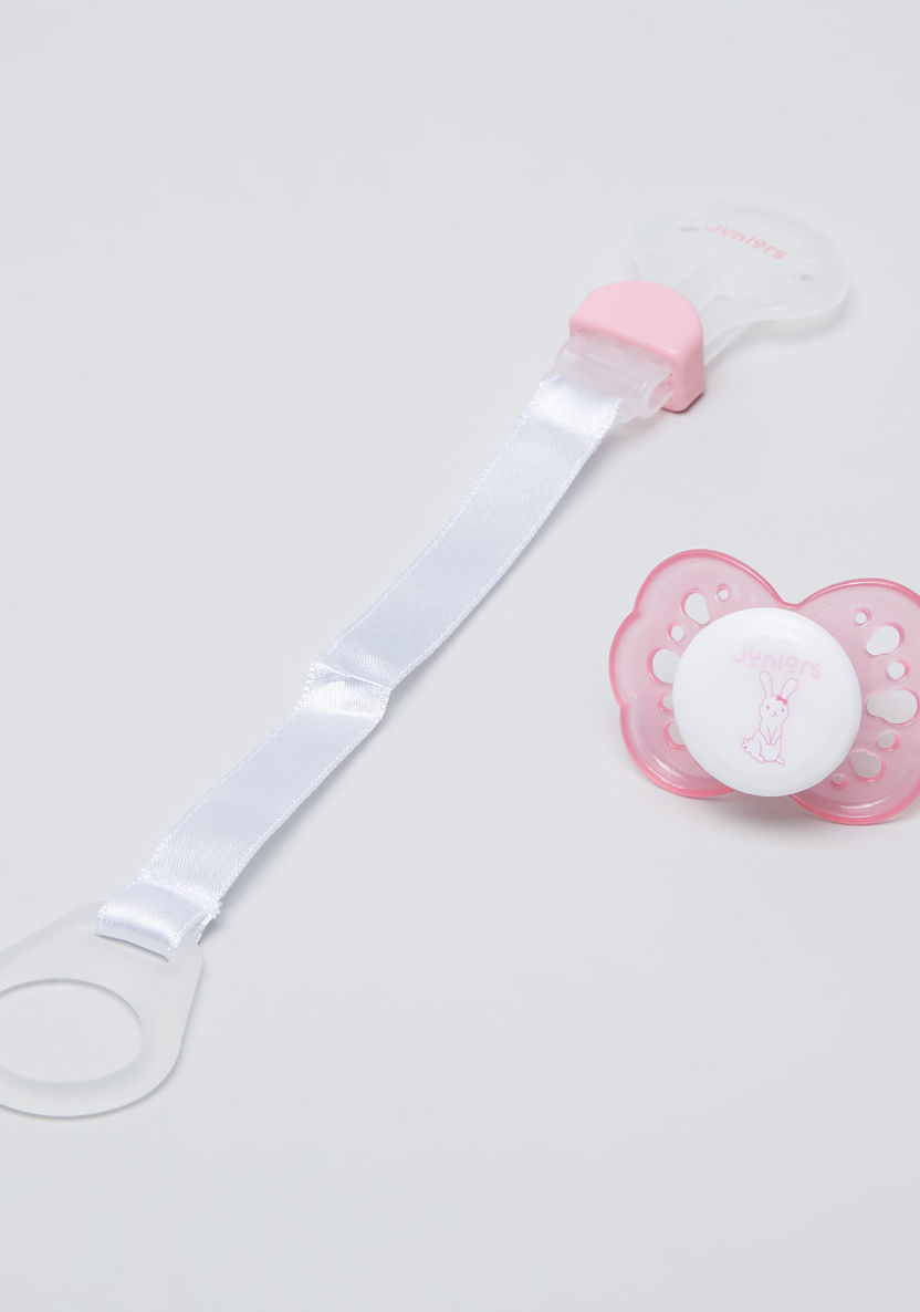 Juniors Bunny Prints Pacifier and Pacifier Holder-Pacifiers-image-1