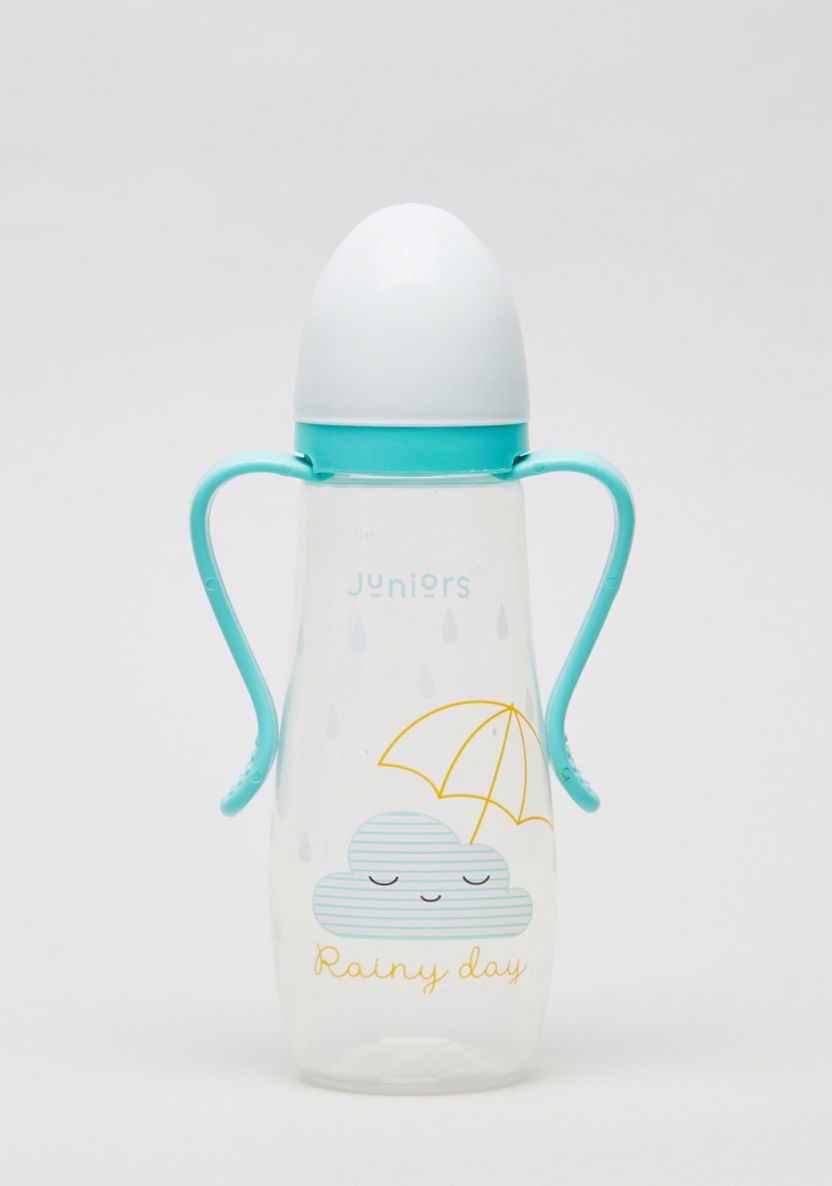 Juniors Printed Feeding Bottle with Handles and Cap - 300 ml-Bottles and Teats-image-0
