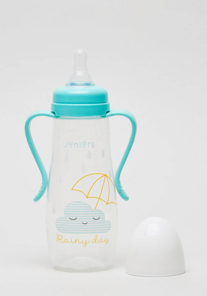 Juniors Printed Feeding Bottle with Handles and Cap - 300 ml-Bottles and Teats-image-2