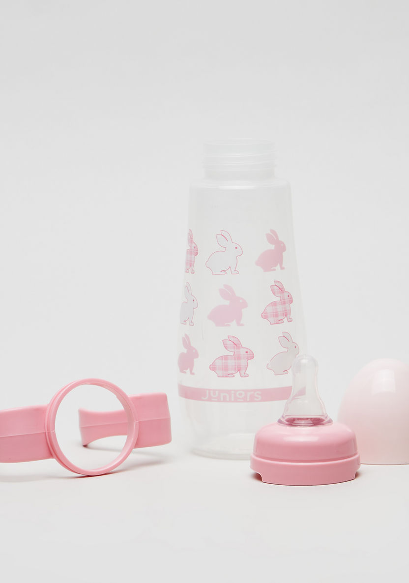 Juniors Bunny Print Feeding Bottle with Handle - 300 ml-Bottles and Teats-image-2