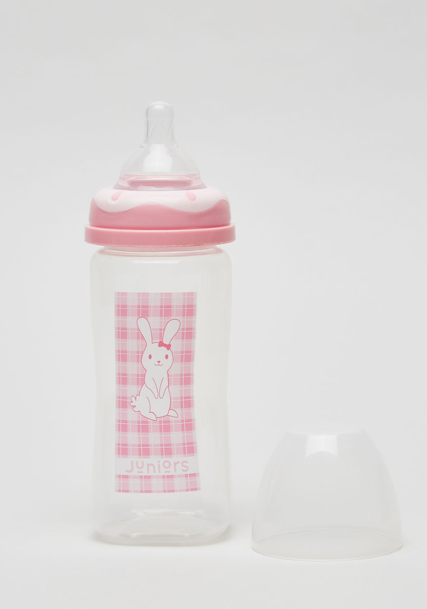 Juniors Printed Feeding Bottle (Bunny) with Cap - 250 ml-Bottles and Teats-image-0