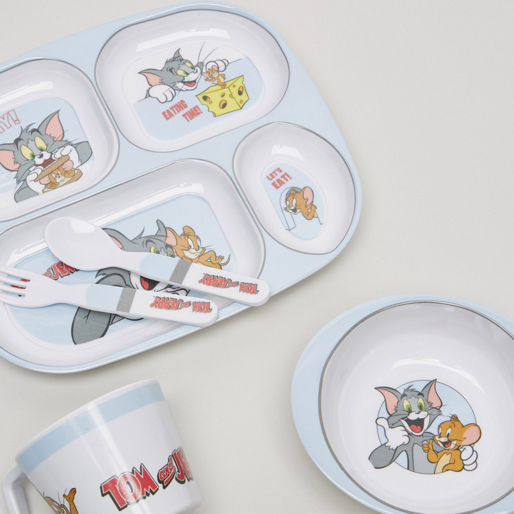 Tom and Jerry Print 5-Piece Dinner Set