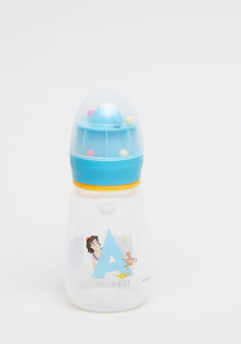 Disney Aladdin Print Feeding Bottle with Rattle Lid - 150 ml-Bottles and Teats-image-0