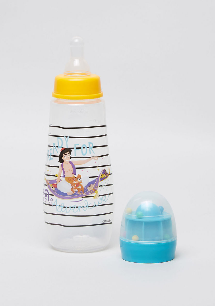Disney Aladdin Print Feeding Bottle with Rattle Cap - 300 ml-Bottles and Teats-image-1