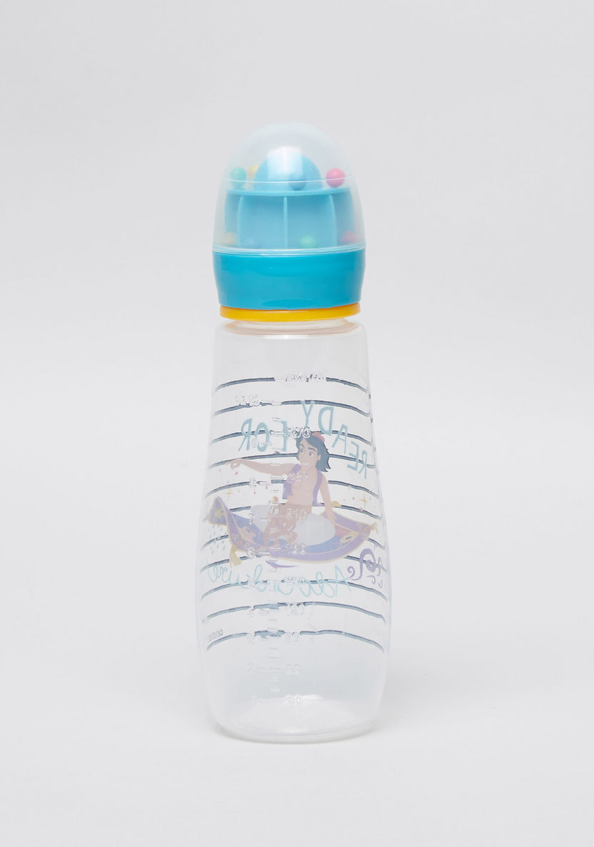 Disney Aladdin Print Feeding Bottle with Rattle Cap - 300 ml-Bottles and Teats-image-2