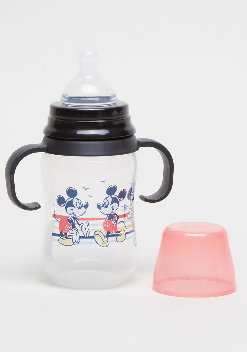Disney Mickey Mouse Print Feeding Bottle with Handle - 250 ml-Bottles and Teats-image-1