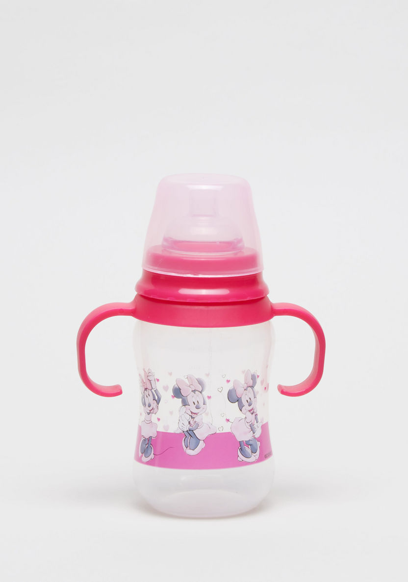 Minnie Mouse Print Feeding Bottle with Handle - 250 ml-Bottles and Teats-image-1