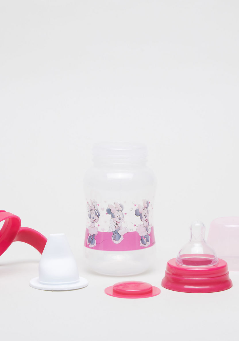 Minnie Mouse Print Feeding Bottle with Handle - 250 ml-Bottles and Teats-image-2