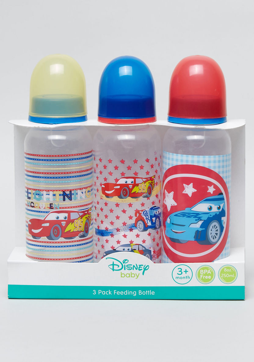 Disney Cars Print 3-Piece Feeding Bottle - 250 ml-Bottles and Teats-image-0