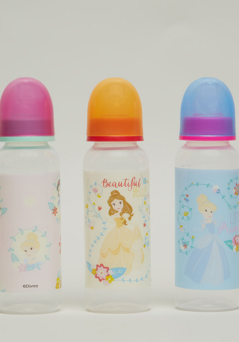 Disney Princess Print Feeding Bottle 250 ml - Set of 3-Bottles and Teats-image-1