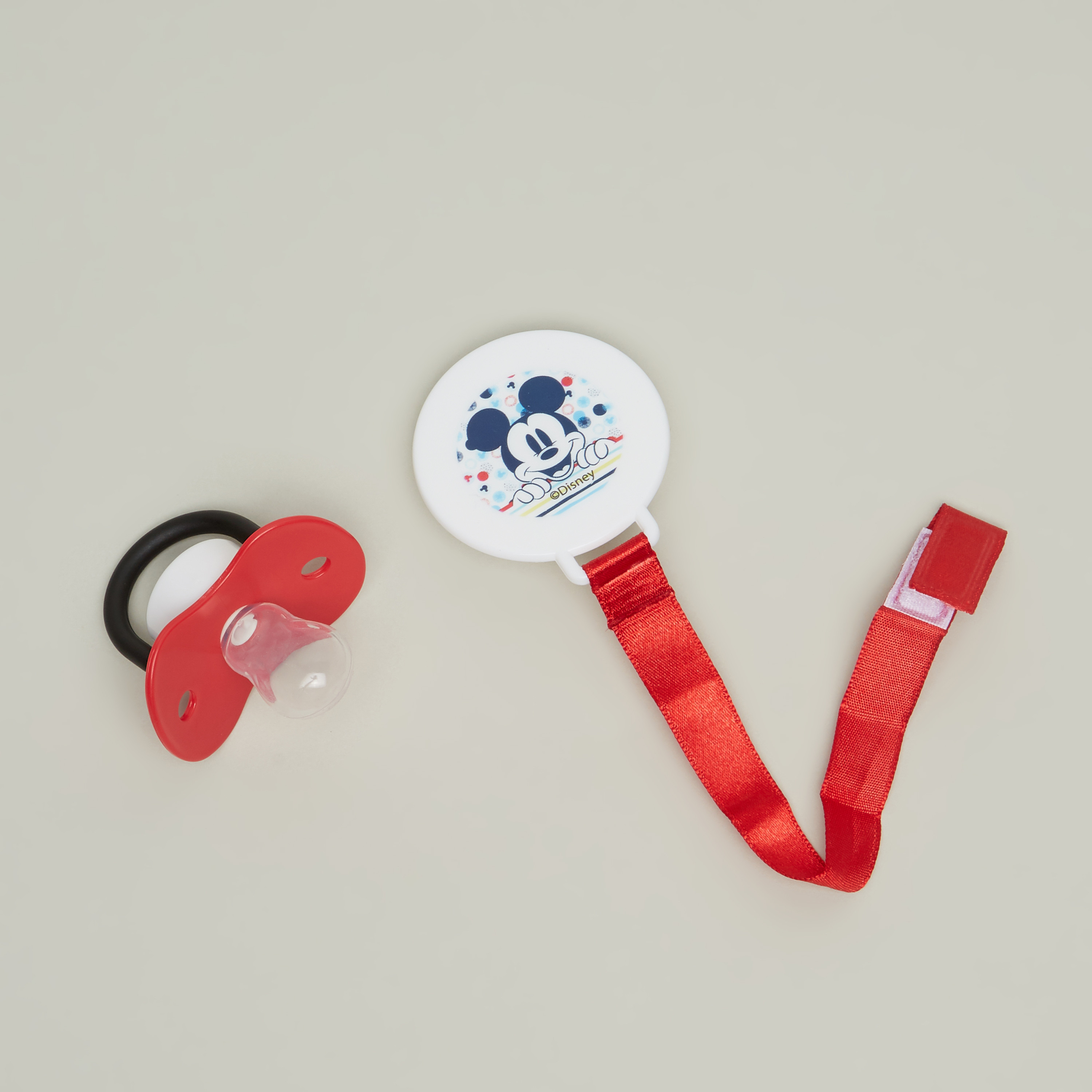 Disney Mickey Mouse Print Pacifier and Clip Holder Set-baby-feeding-pacifiers-image-2