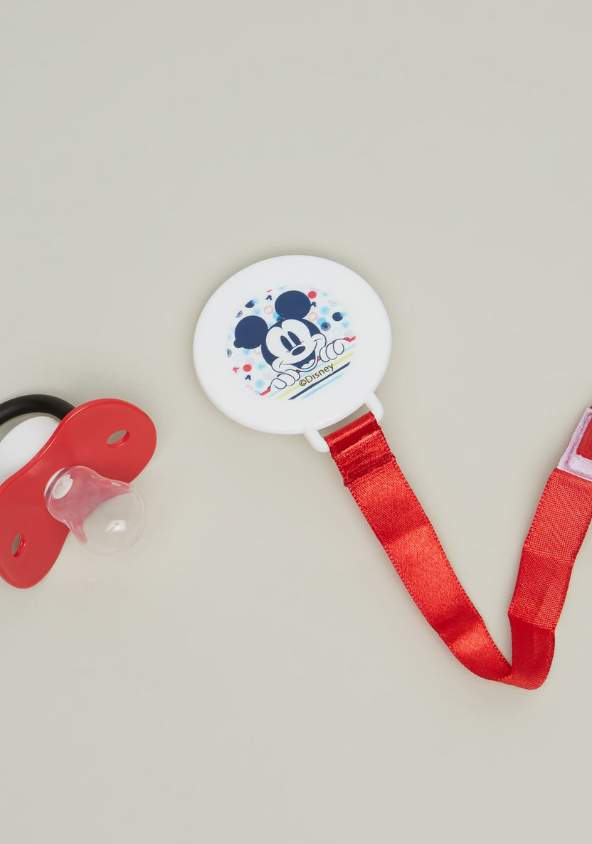 Disney Mickey Mouse Print Pacifier and Clip Holder Set-Pacifiers-image-1