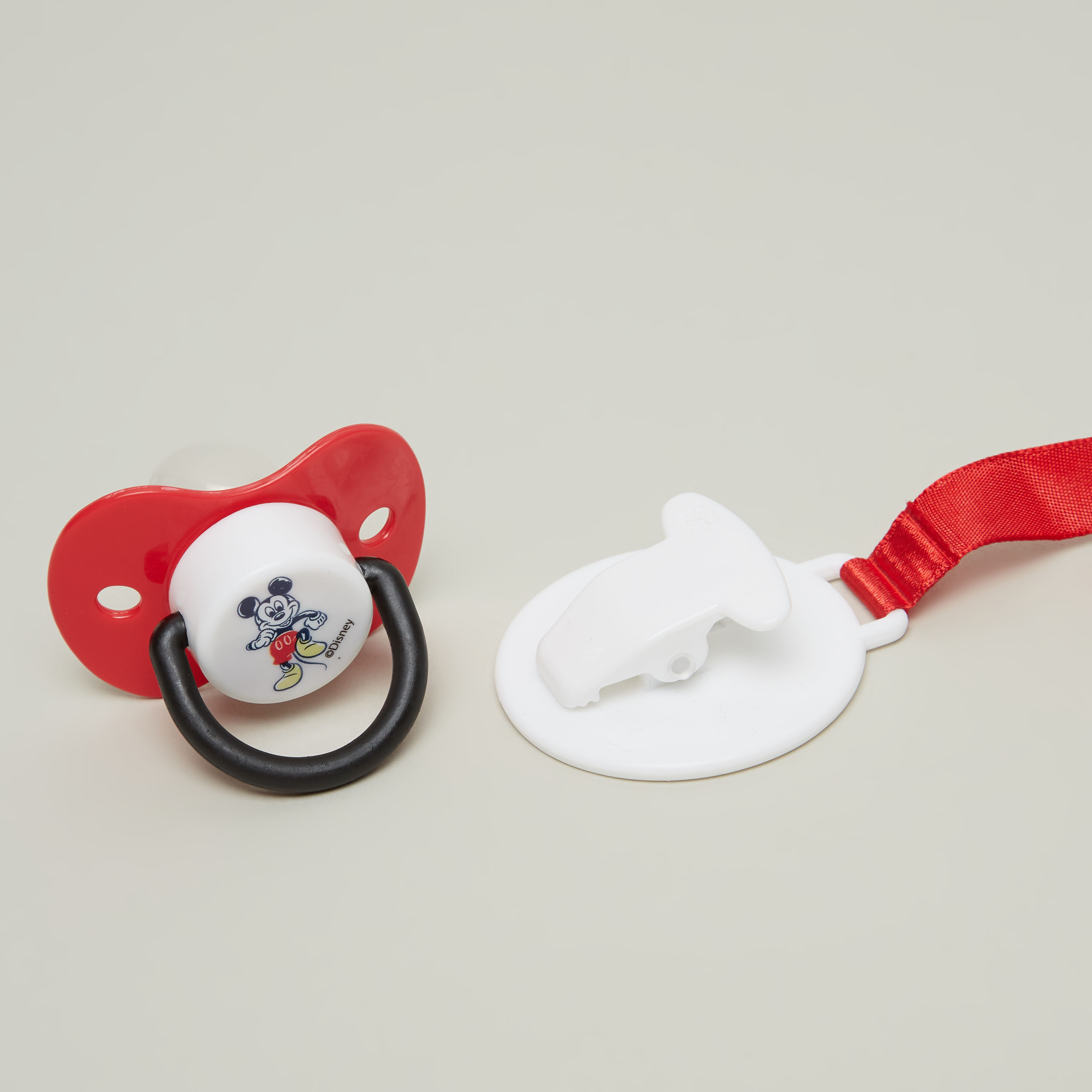 Disney Mickey Mouse Print Pacifier and Clip Holder Set-baby-feeding-pacifiers-image-3