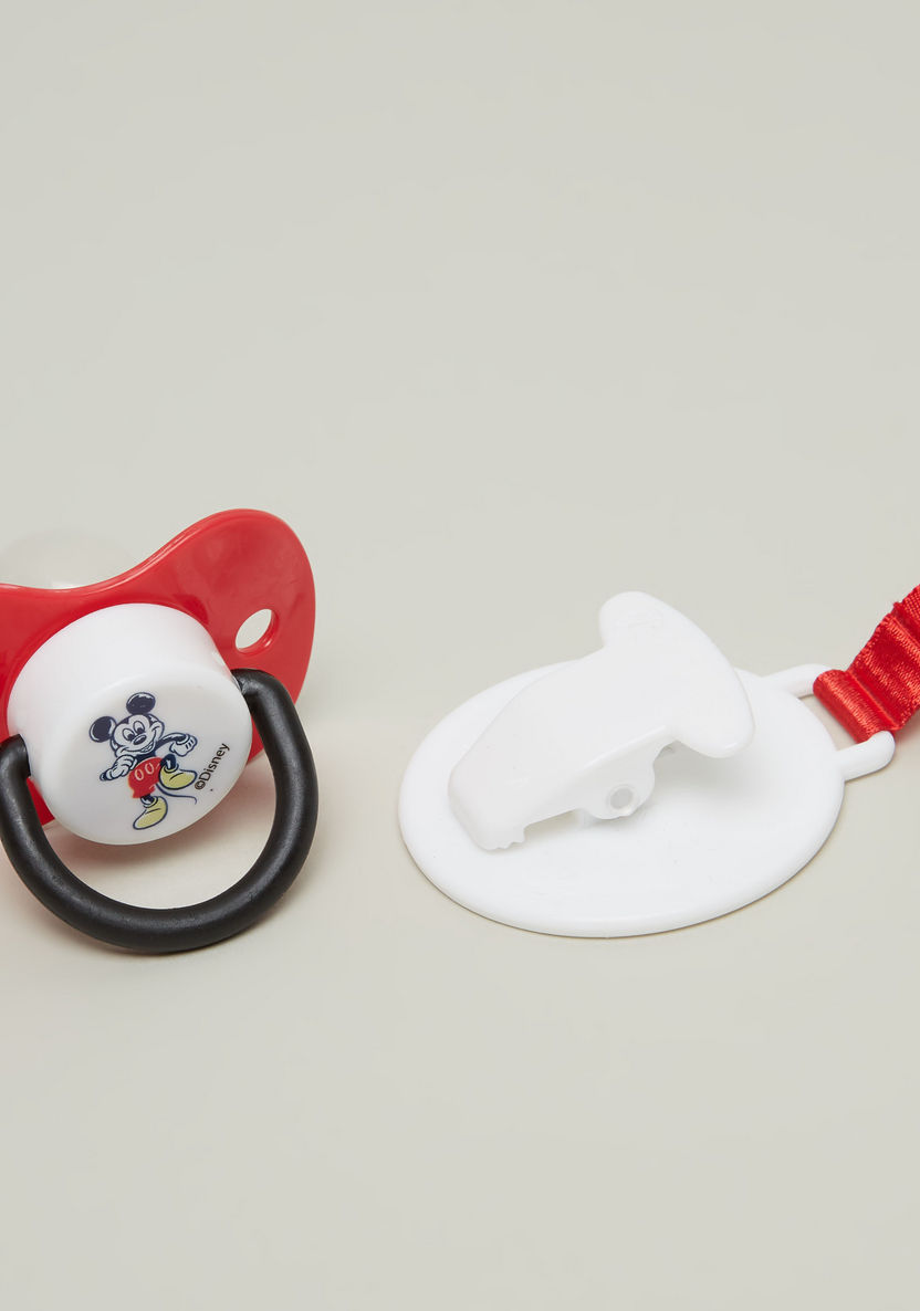 Disney Mickey Mouse Print Pacifier and Clip Holder Set-Pacifiers-image-2
