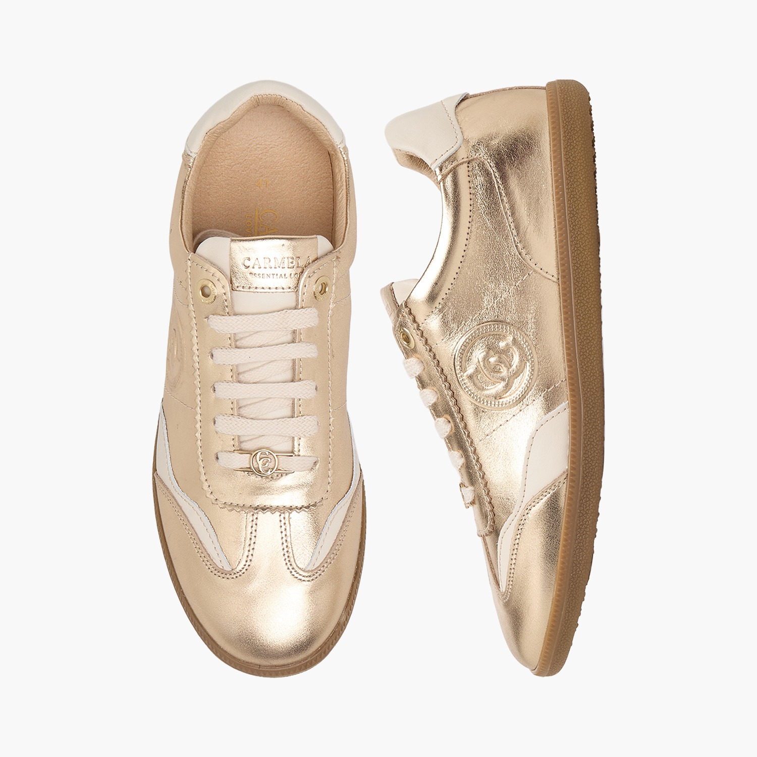 حذاء سنيكرز كاحل جلد برباط للنساء من كارميلا-women-shoes-sneakers-image-1