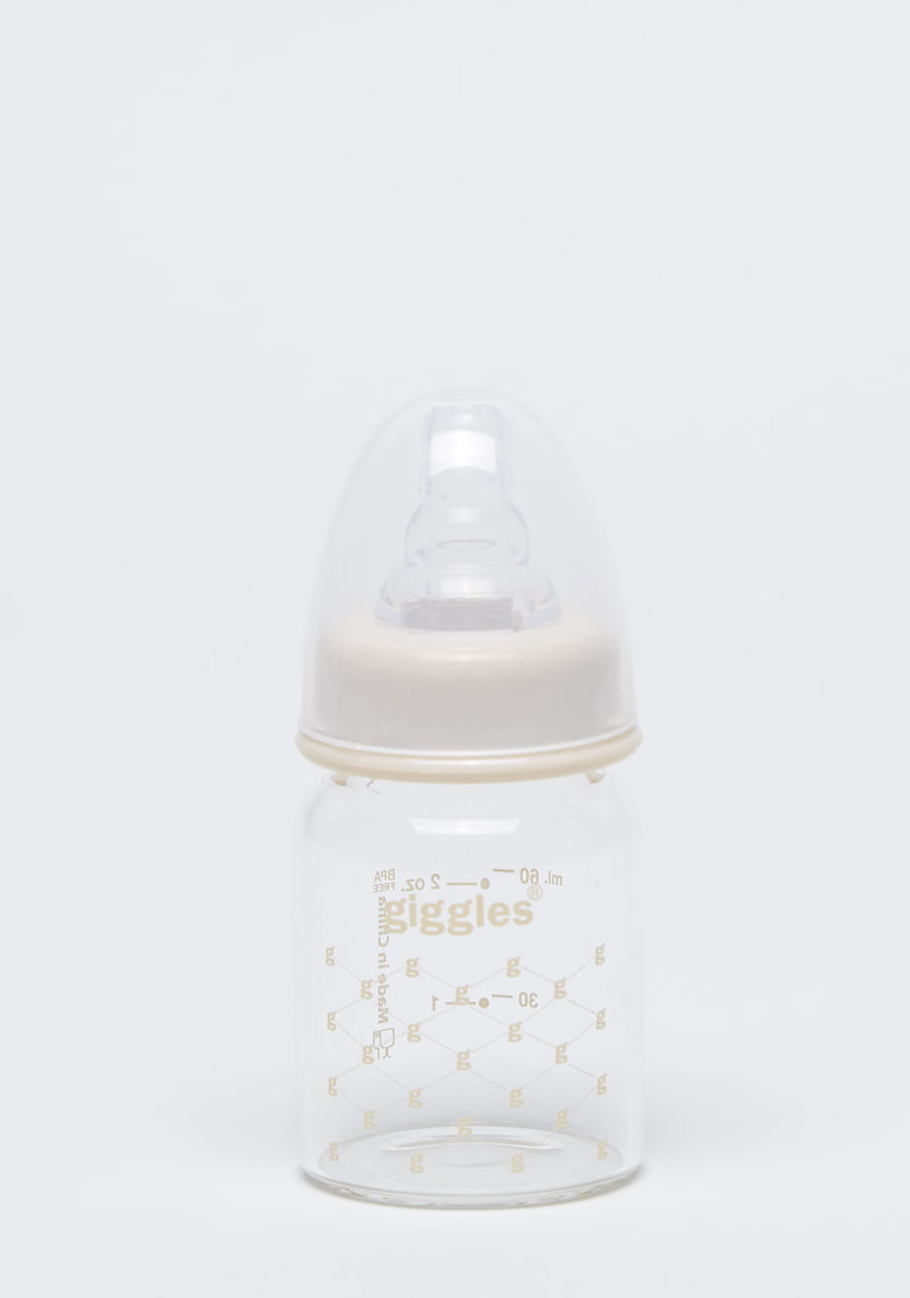 Giggles Logo Print Feeding Bottle with Lid - 60 ml-Bottles and Teats-image-0