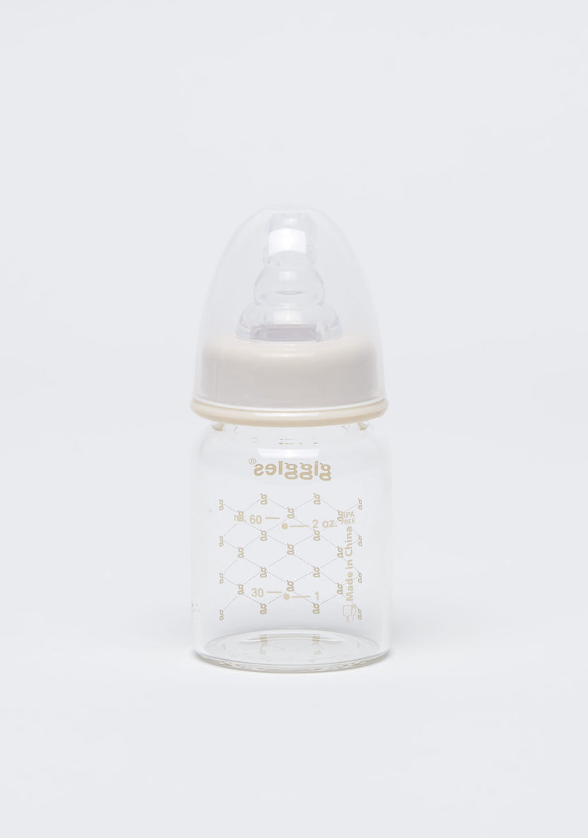 Giggles Logo Print Feeding Bottle with Lid - 60 ml-Bottles and Teats-image-3