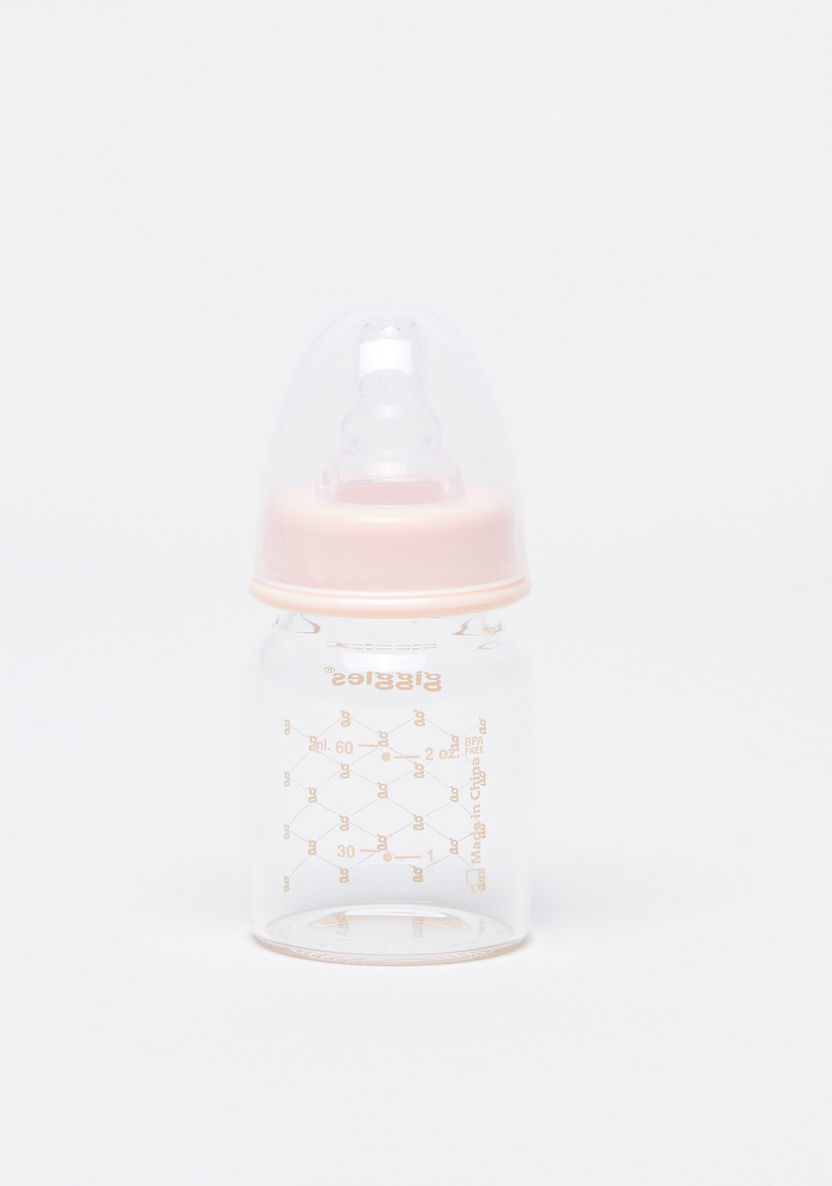 Giggles Glass Feeding Bottle with Cap - 60 ml-Bottles and Teats-image-3