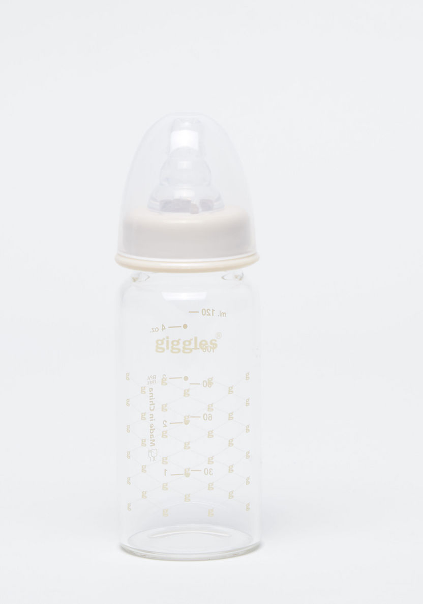 Giggles Glass Bottle with Cap - 120 ml-Bottles and Teats-image-0
