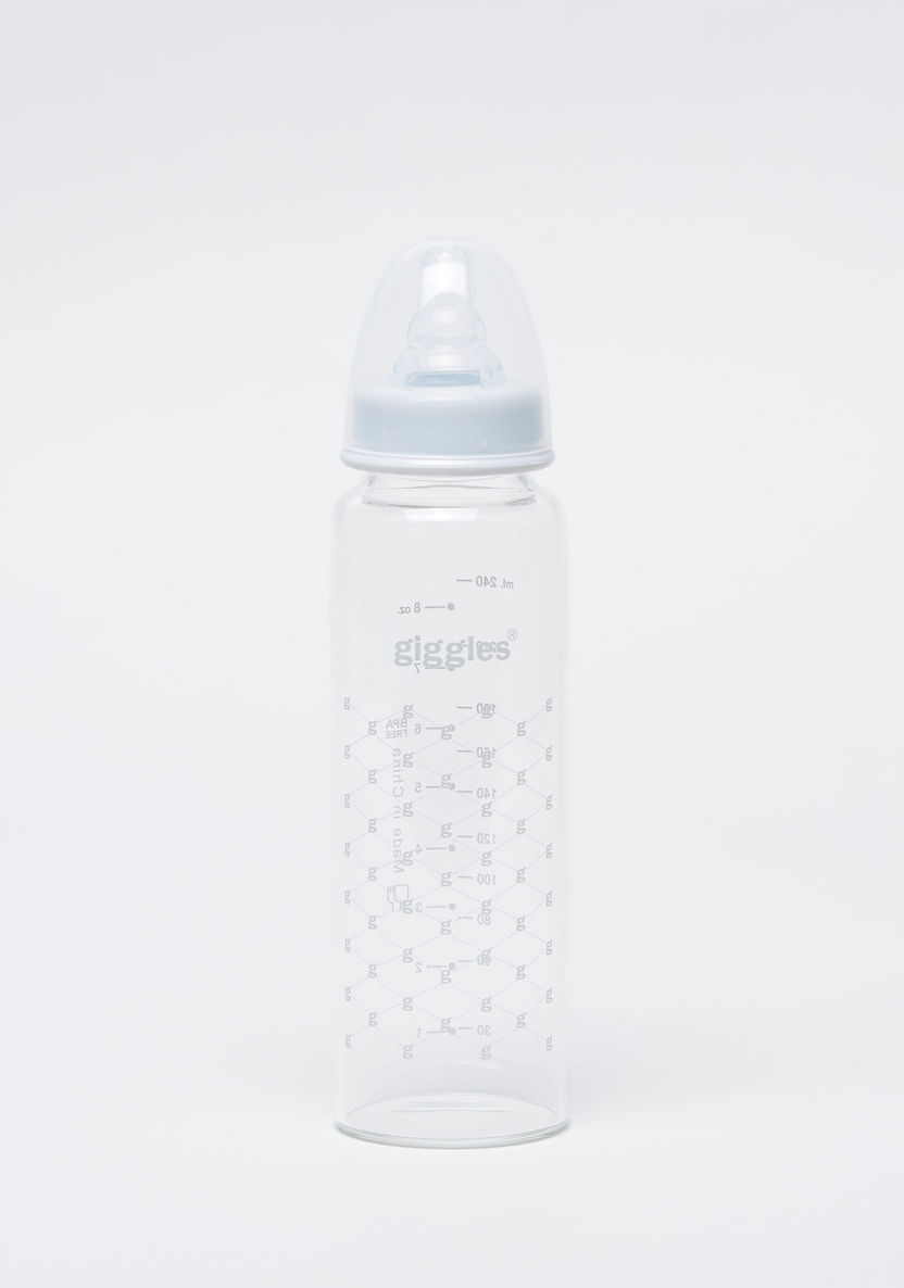 Giggles Printed Feeding Bottle with Cap - 240 ml-Bottles and Teats-image-0