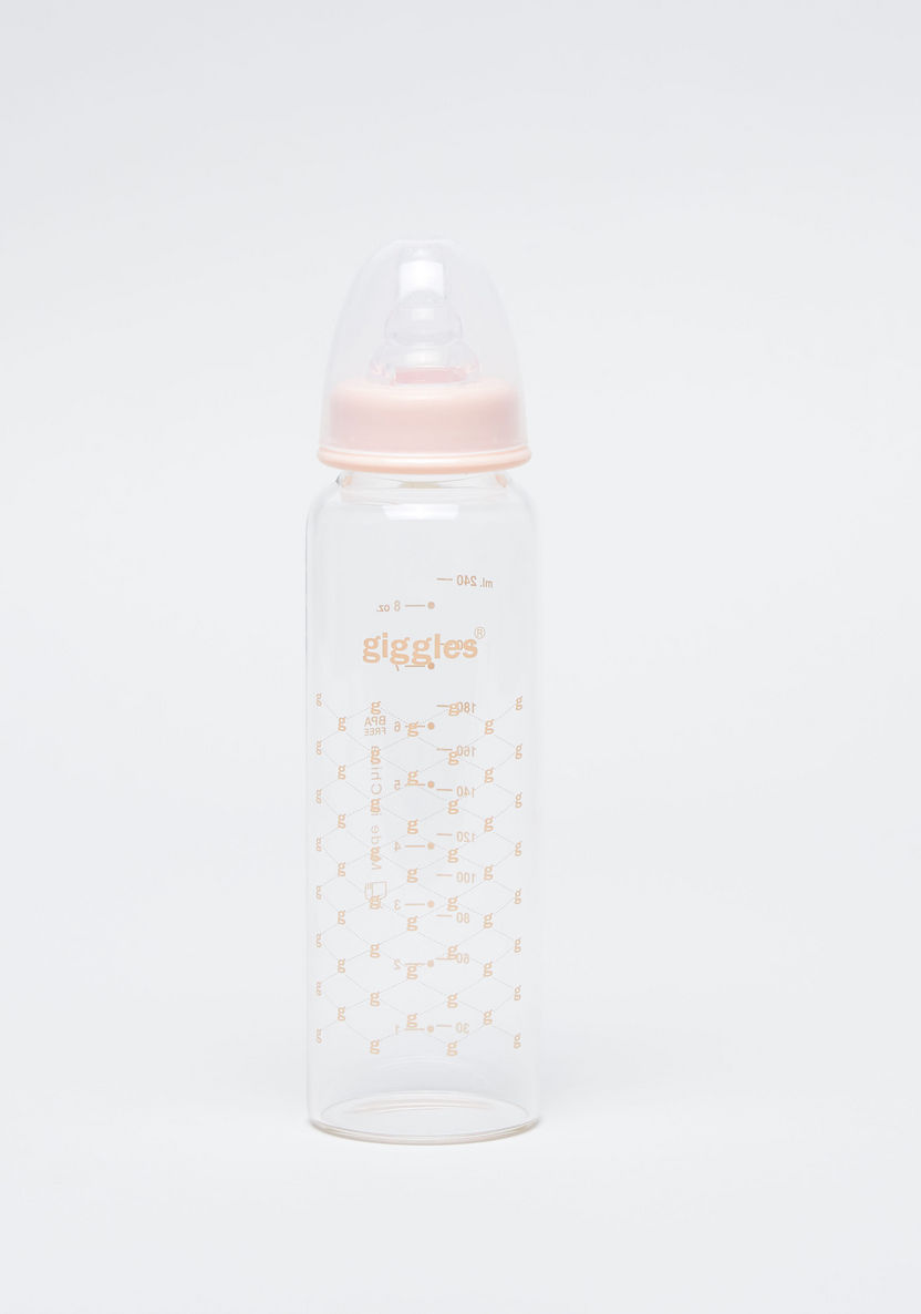 Giggles Logo Print Feeding Bottle - 240 ml-Bottles and Teats-image-0