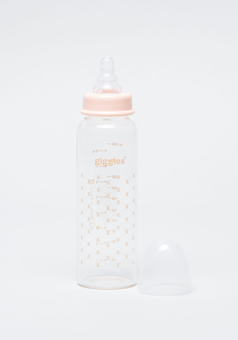 Giggles Logo Print Feeding Bottle - 240 ml-Bottles and Teats-image-1