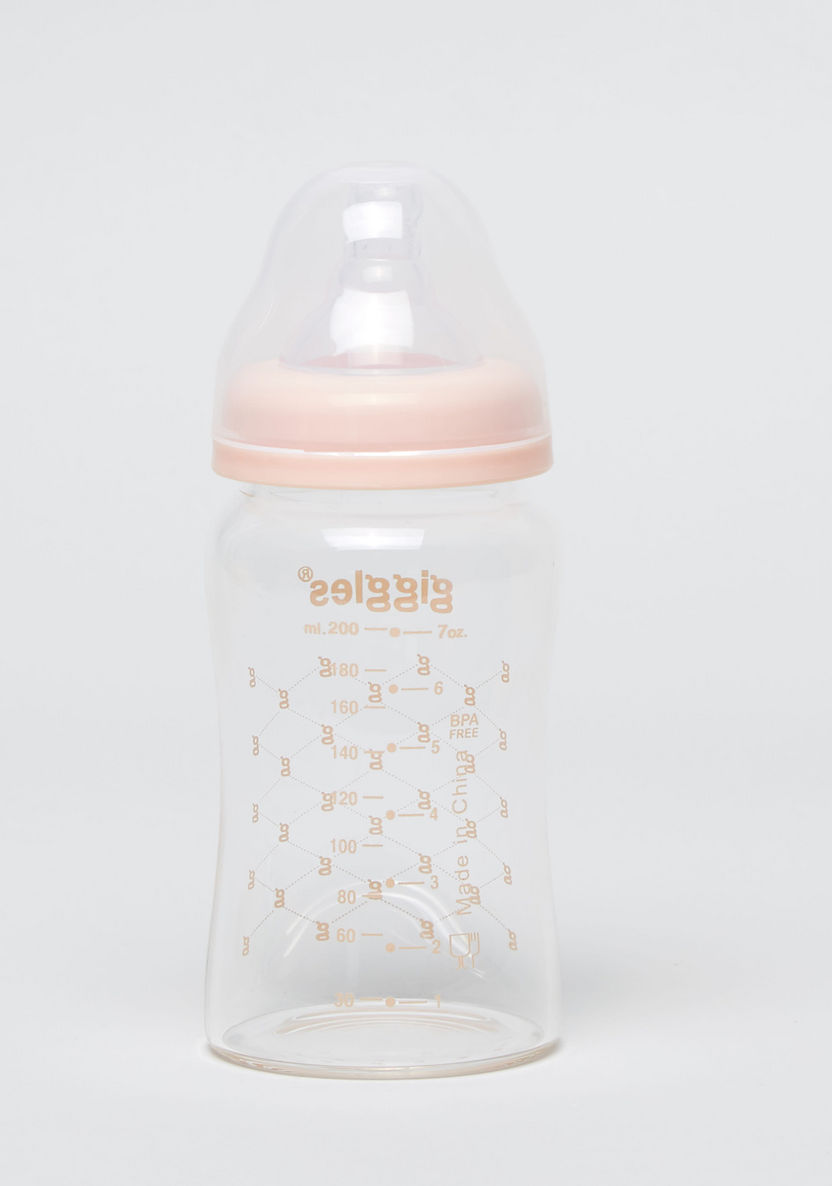 Giggles Printed Feeding Bottle with Cap - 200 ml-Bottles and Teats-image-2