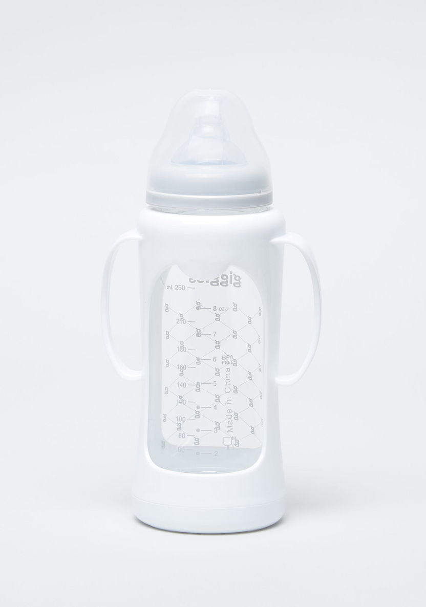 Giggles Printed Feeding Bottle with Cap and Sleeve - 250 ml-Bottles and Teats-image-1