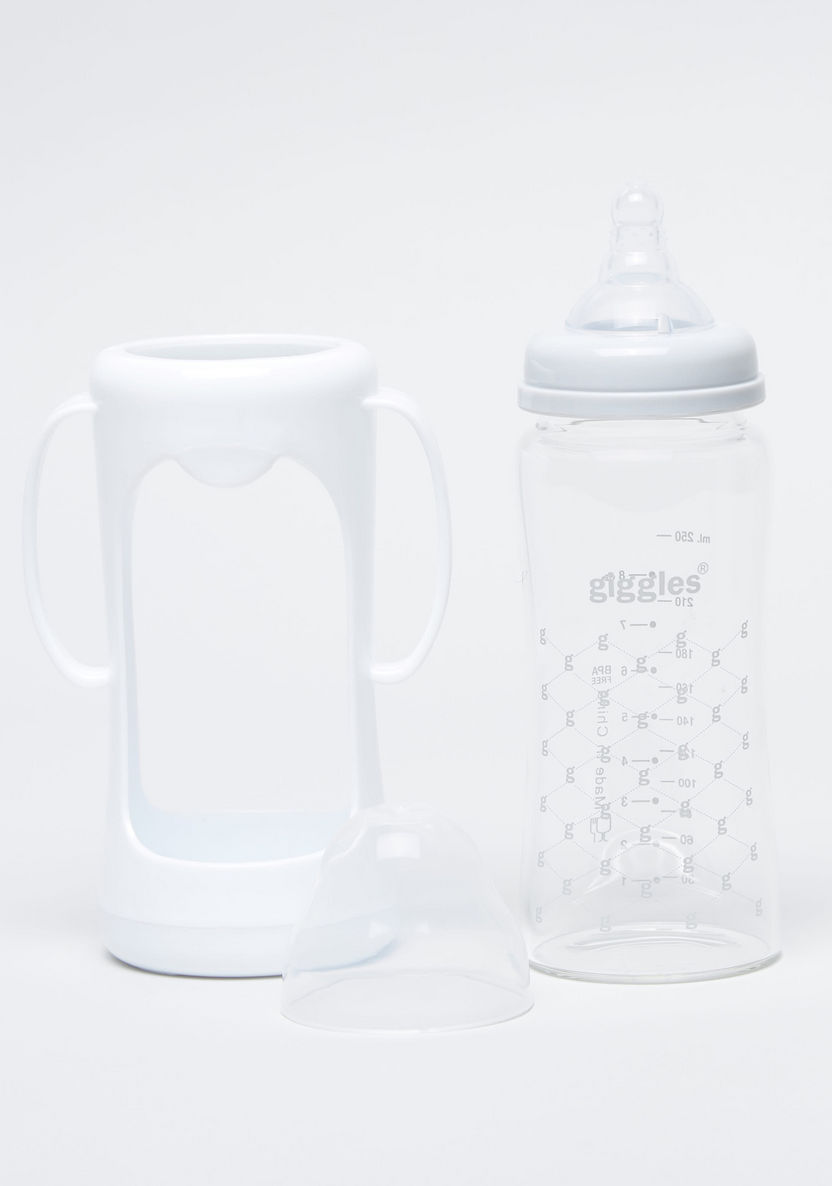 Giggles Printed Feeding Bottle with Cap and Sleeve - 250 ml-Bottles and Teats-image-2