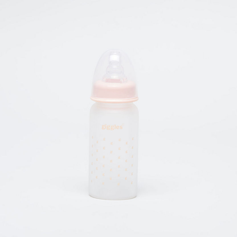 Giggles Logo Print Feeding Bottle with Lid - 120 ml-Bottles and Teats-image-0