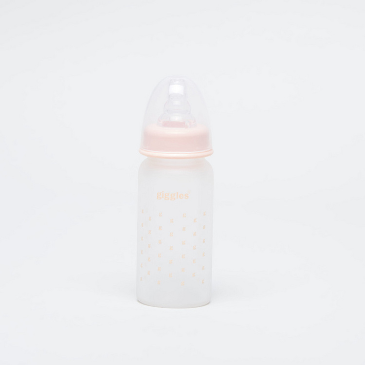 Giggles Logo Print Feeding Bottle with Lid - 120 ml