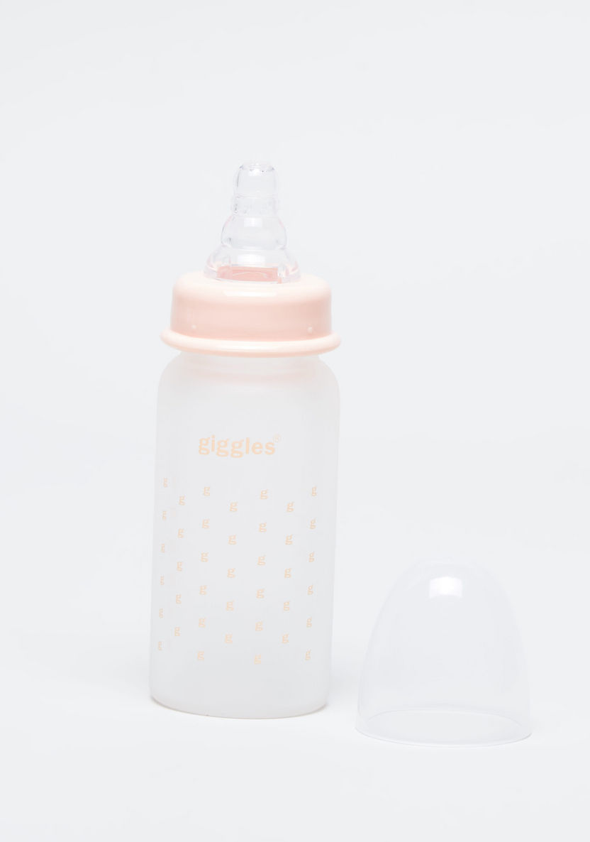 Giggles Logo Print Feeding Bottle with Lid - 120 ml-Bottles and Teats-image-1